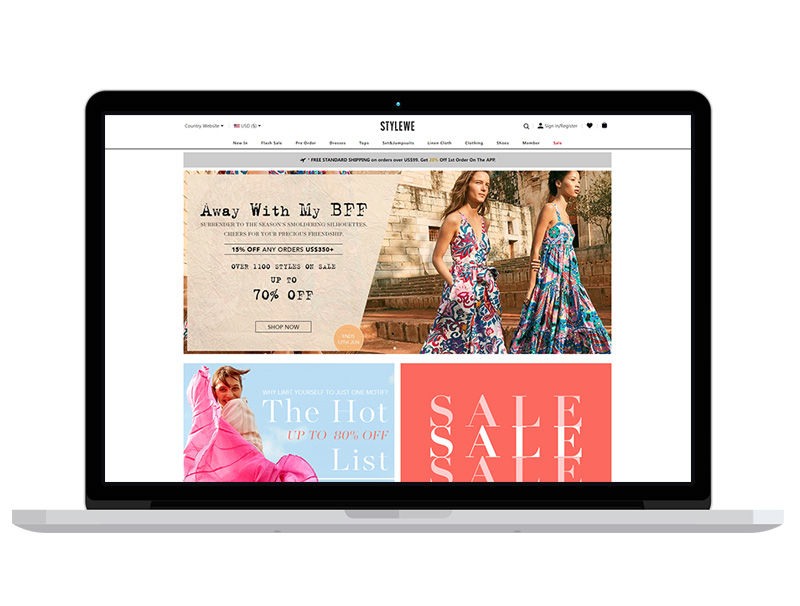 STYLEWE女裝外貿(mào)獨(dú)立站，跨境電商多語言商城網(wǎng)站建設(shè)開發(fā)